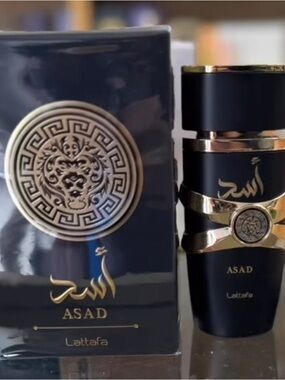 Asad by Lattafa Men's Black & Gold Fragrance Bottle Accessory